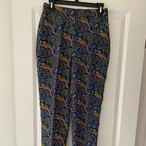 J crew silk cheetah pants size 4